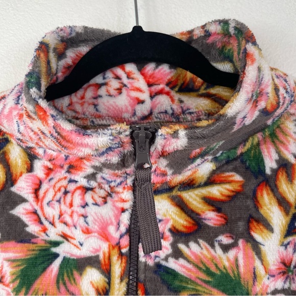 Urban Outfitters Cropped Floral Fleece Half Zip Jacket - Picture 9 of 9